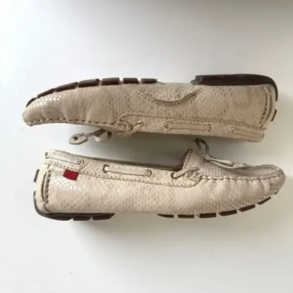 Marc Joseph NY Cypress Hill Moccasins Beige Snakeskin Loafers Women 7.5 Comfort - Picture 8 of 10